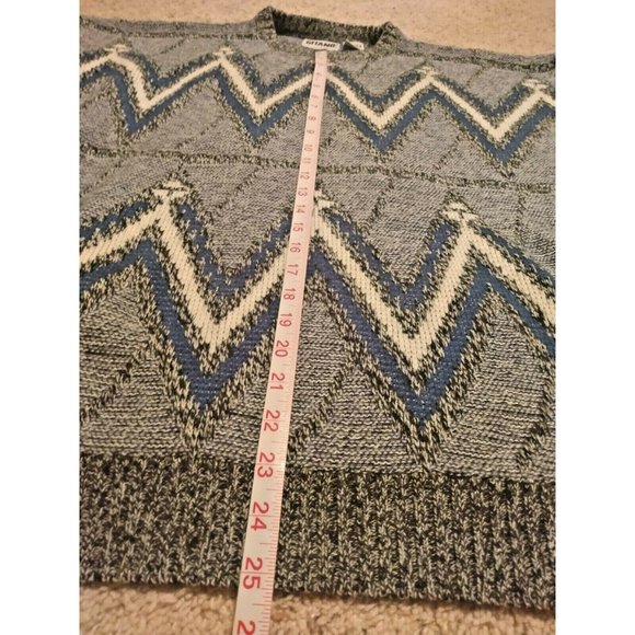 VINTAGE Gitano Sweater Mens Size Large Pullover Crew Neck Crazy Long Sleeve Knit - Picture 4 of 11